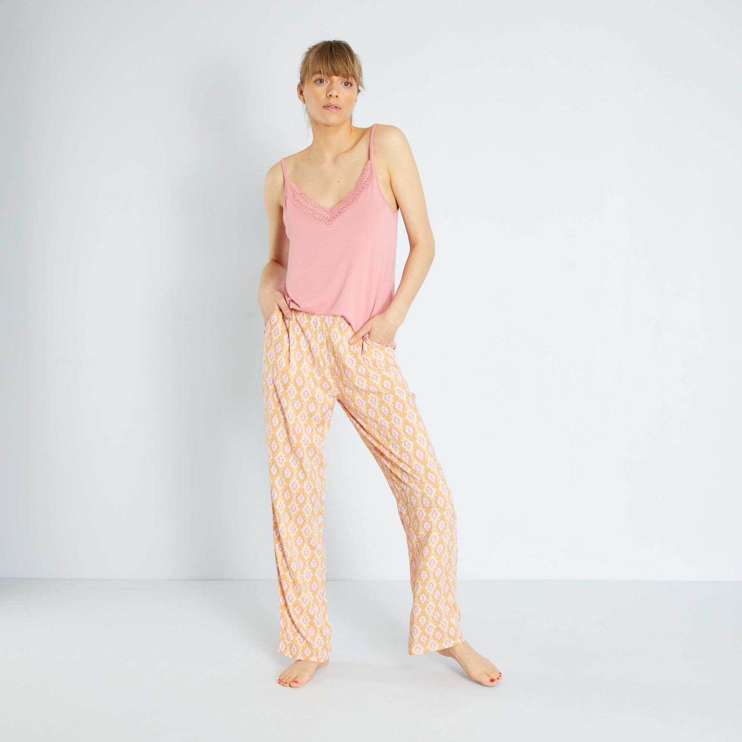 Pantalon de pyjama fluide Multicolore