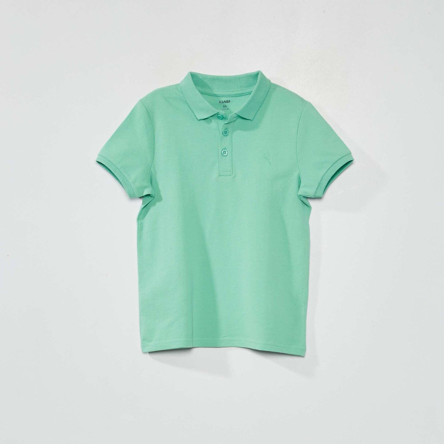 Polo en piqué de coton uni Vert