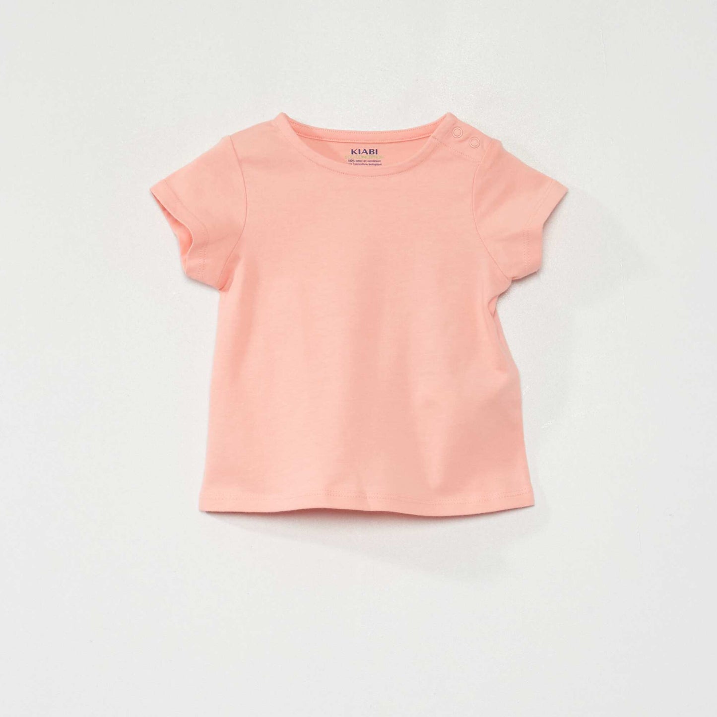 Ensemble salopette + t-shirt en coton Rose