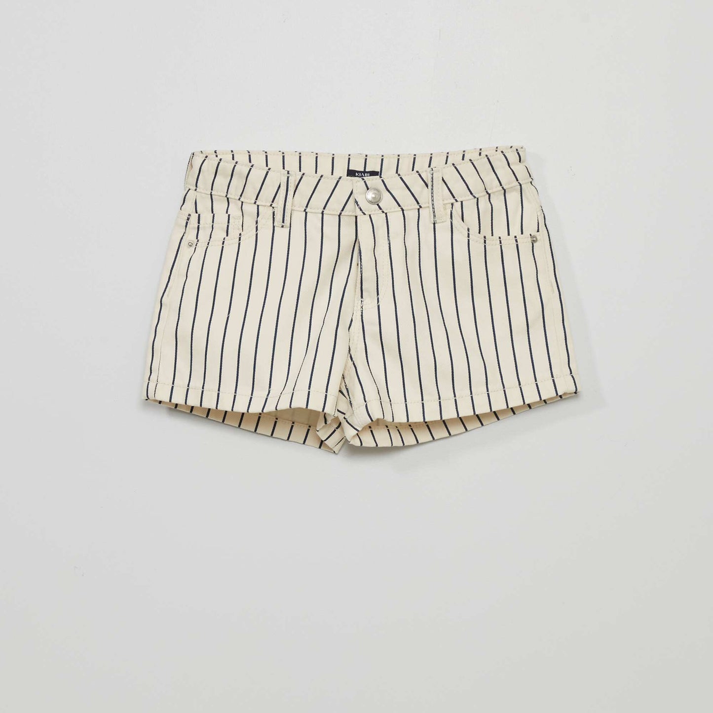 Short en jean à motifs Blanc à rayures