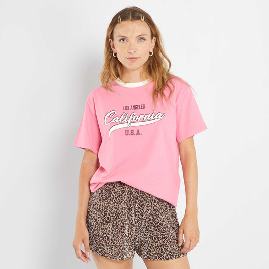 Tee-shirt imprimé USA Rose