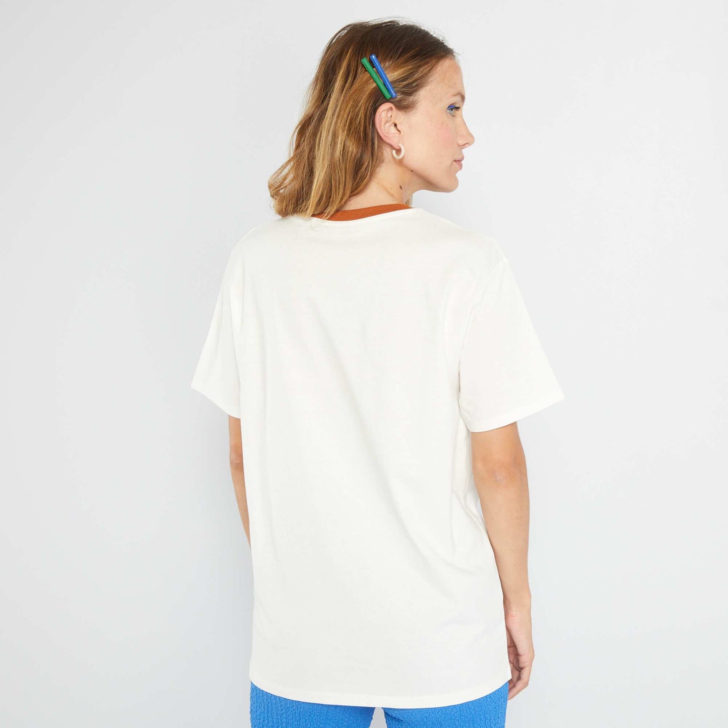 Tee-shirt imprimé USA Blanc