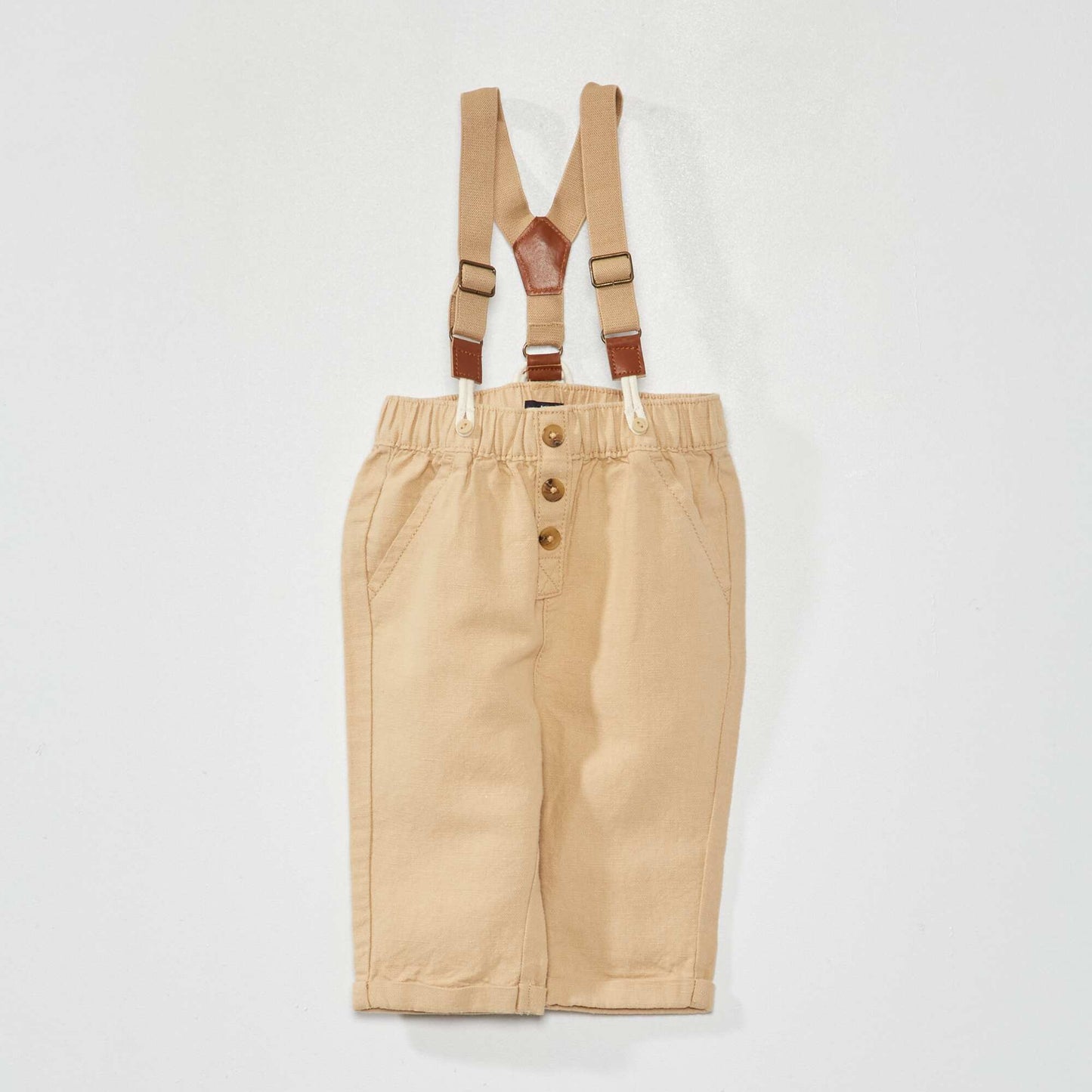 Pantalon avec bretelles amovibles Beige