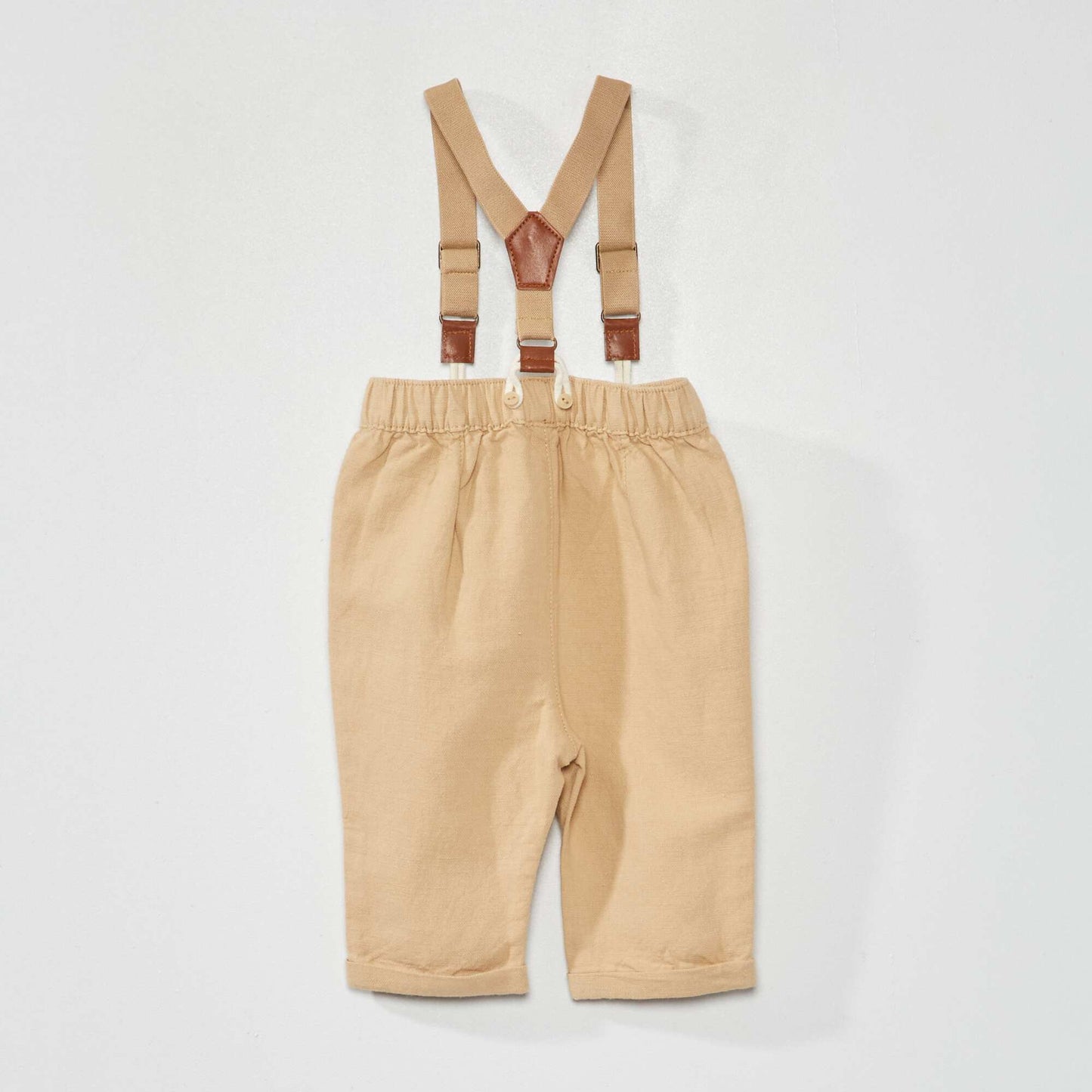 Pantalon avec bretelles amovibles Beige