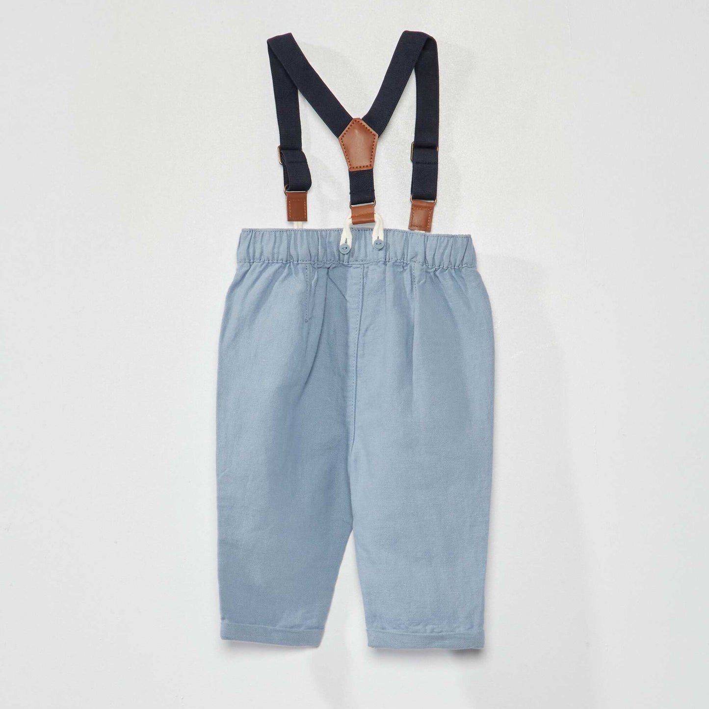 Pantalon avec bretelles amovibles bleu denim