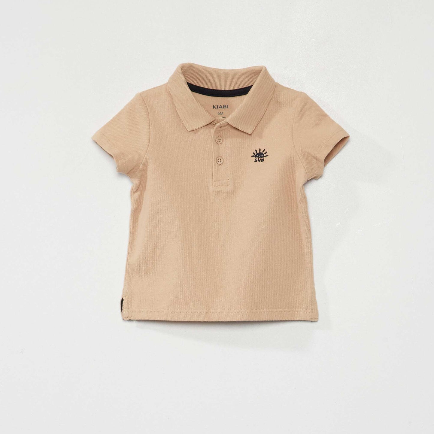 Polo en maille piqué Beige