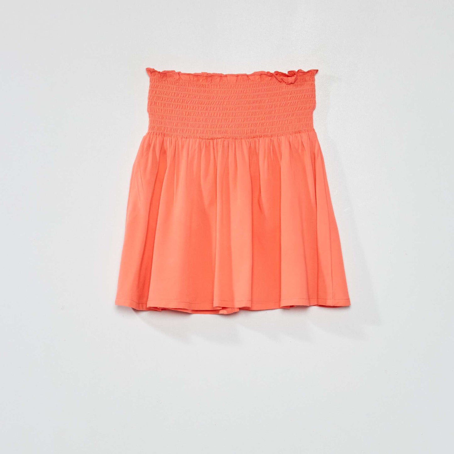 Jupe taille smockée orange