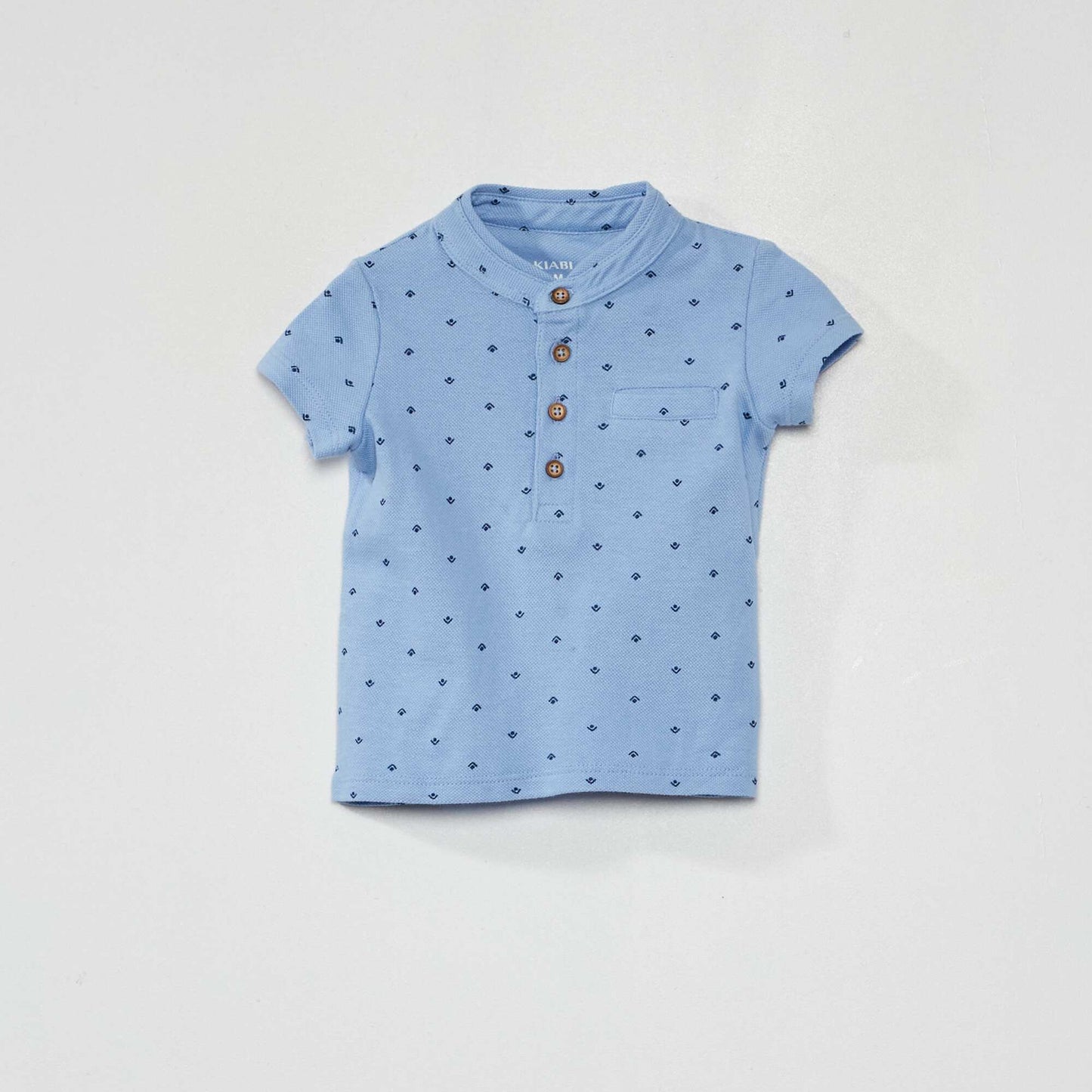 Polo en piqué de coton Bleu