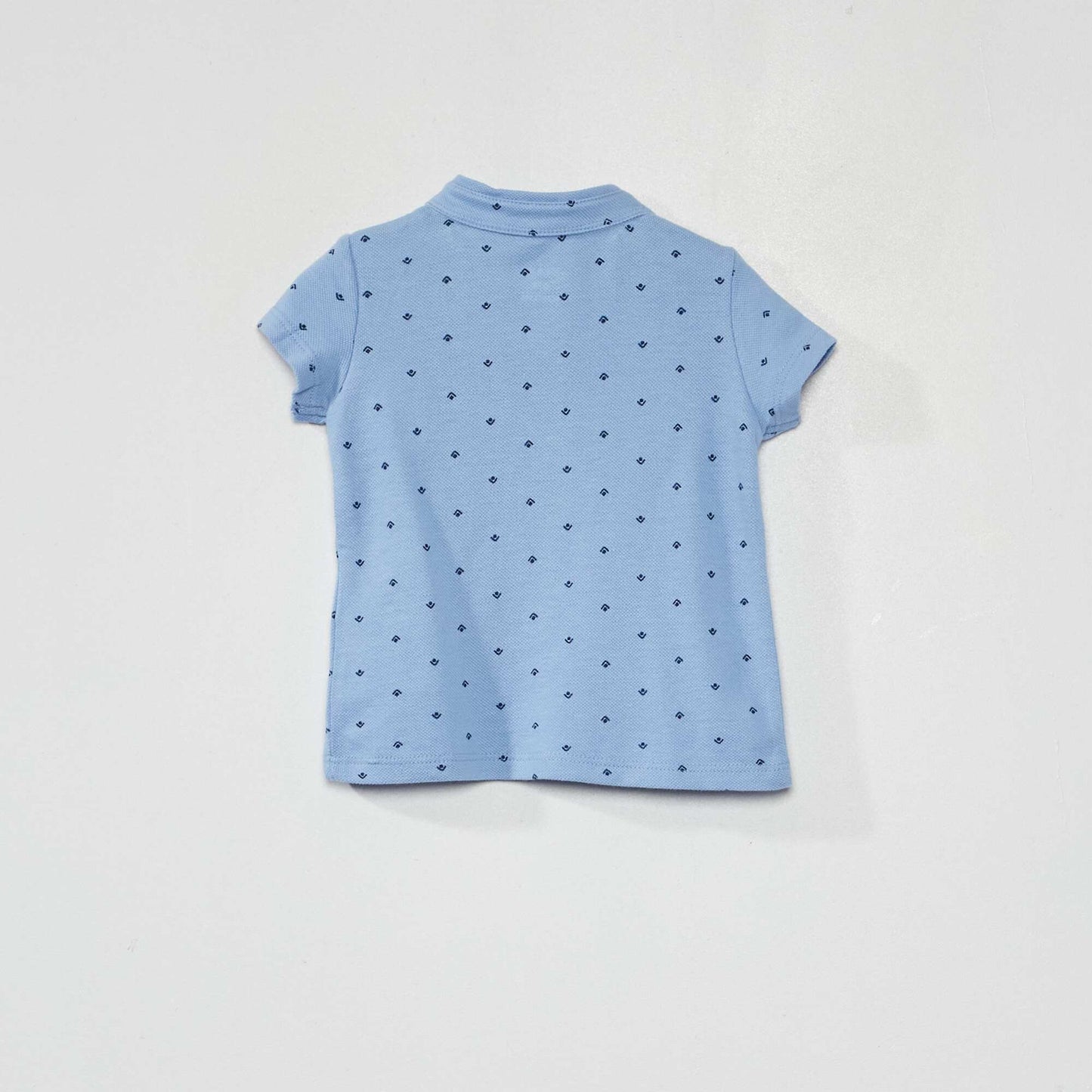 Polo en piqué de coton Bleu