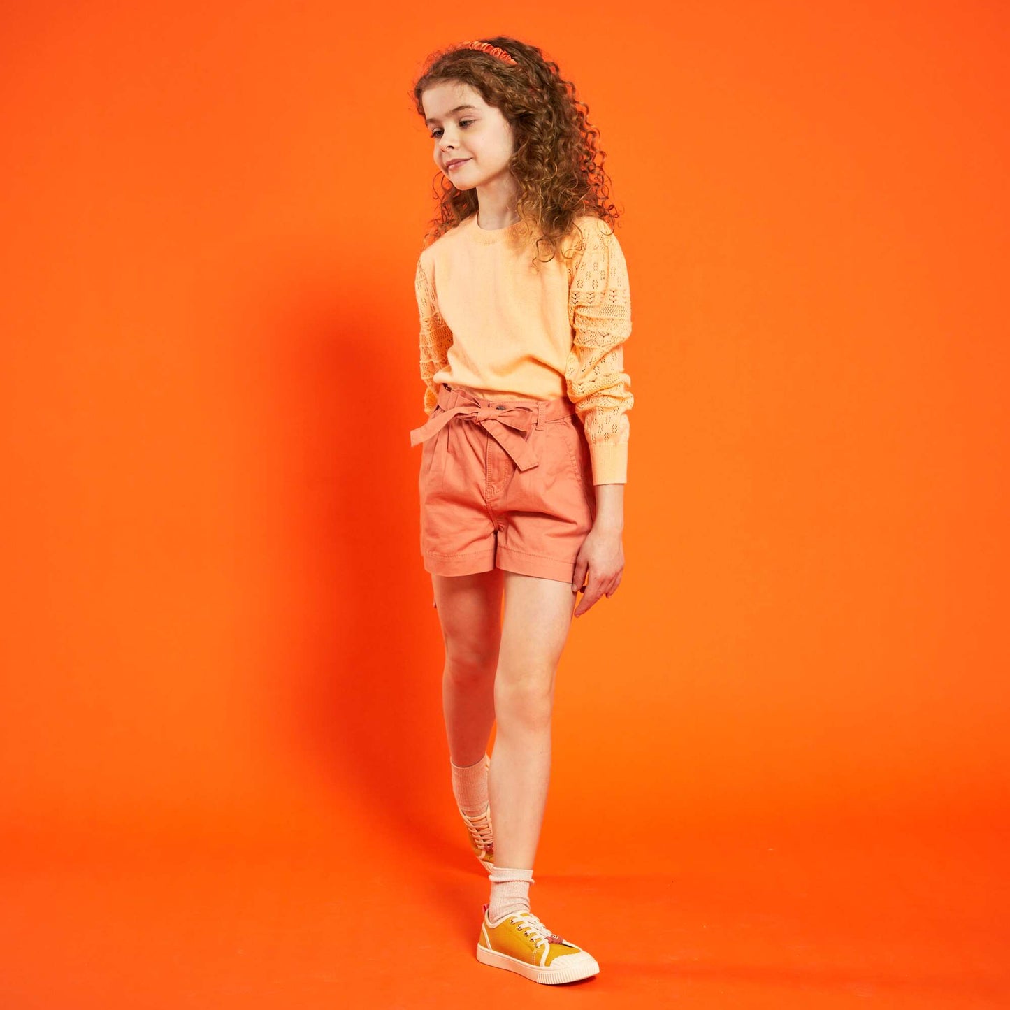 Short avec ceinture Orange