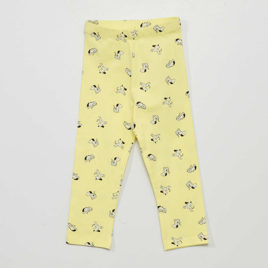 Legging court en jersey avec motifs fantaisie Jaune