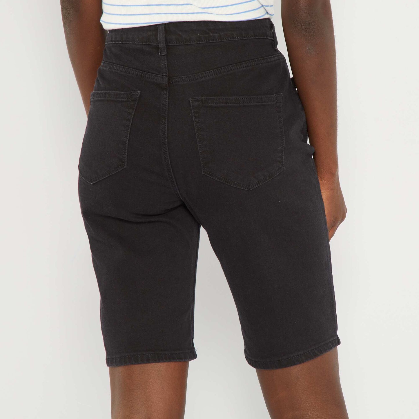 Short bermuda en denim Noir