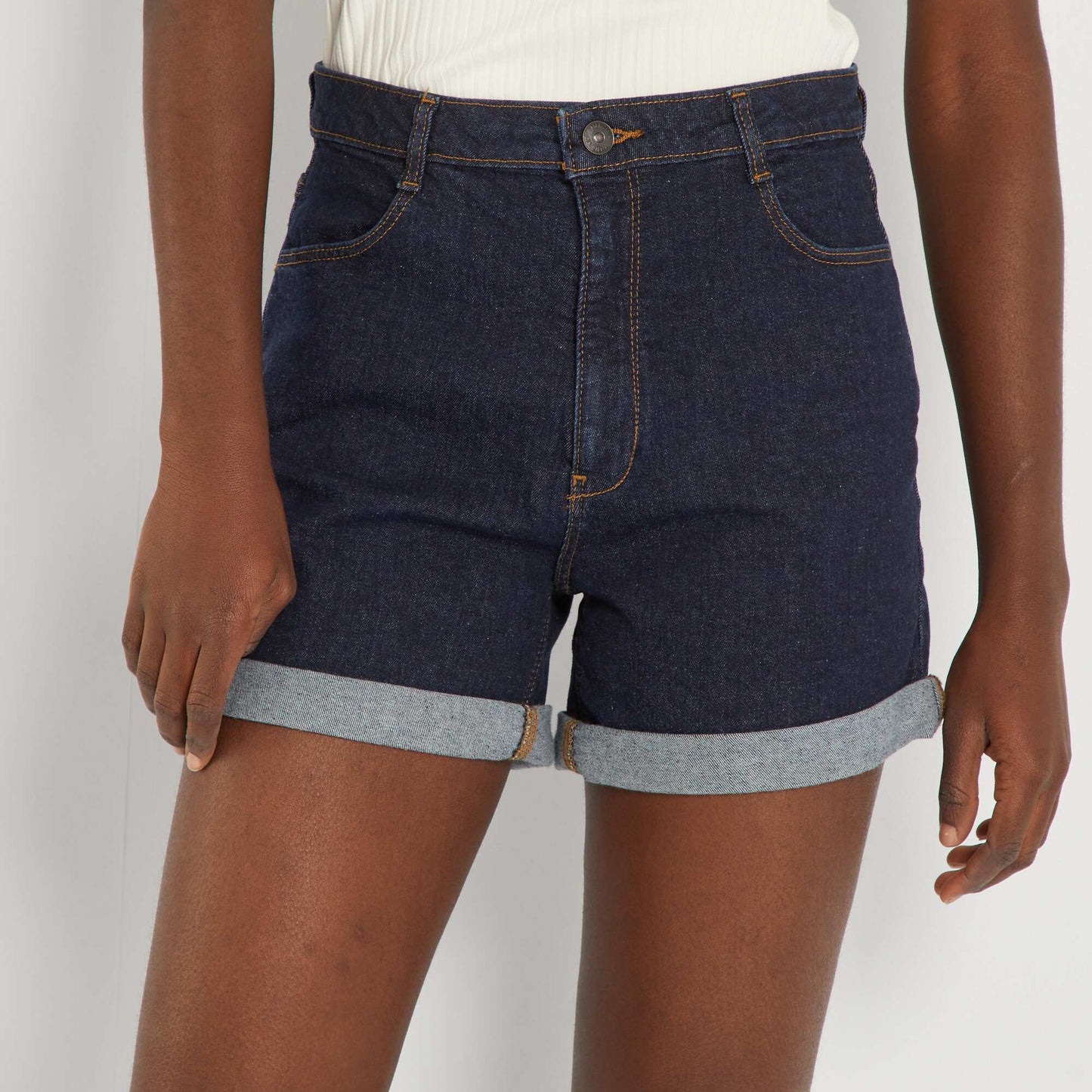 Short en denim Bleu