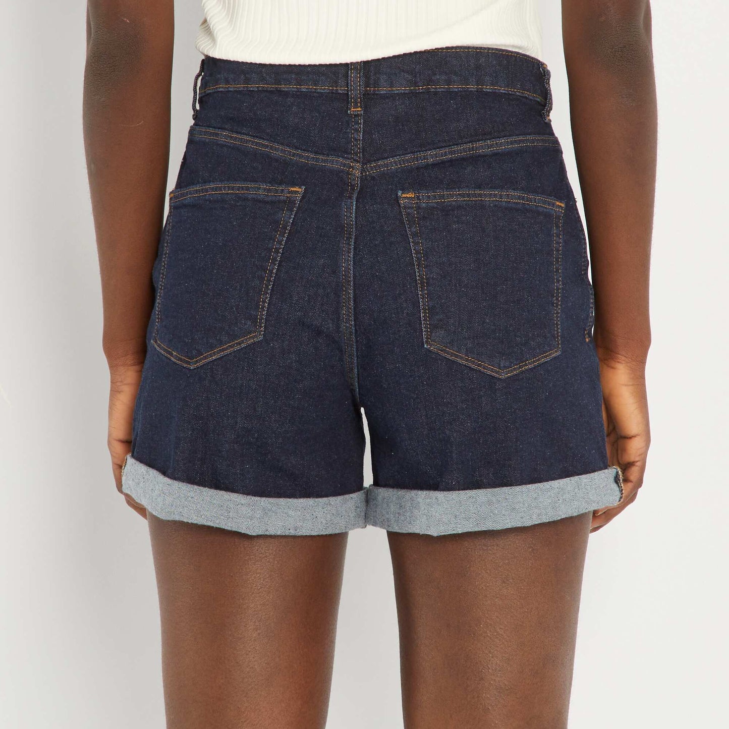 Short en denim Bleu