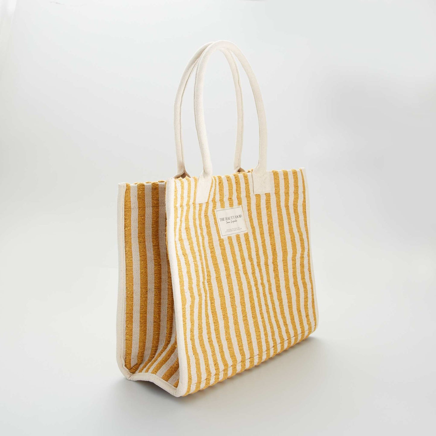 Grand sac cabas tissé Jaune