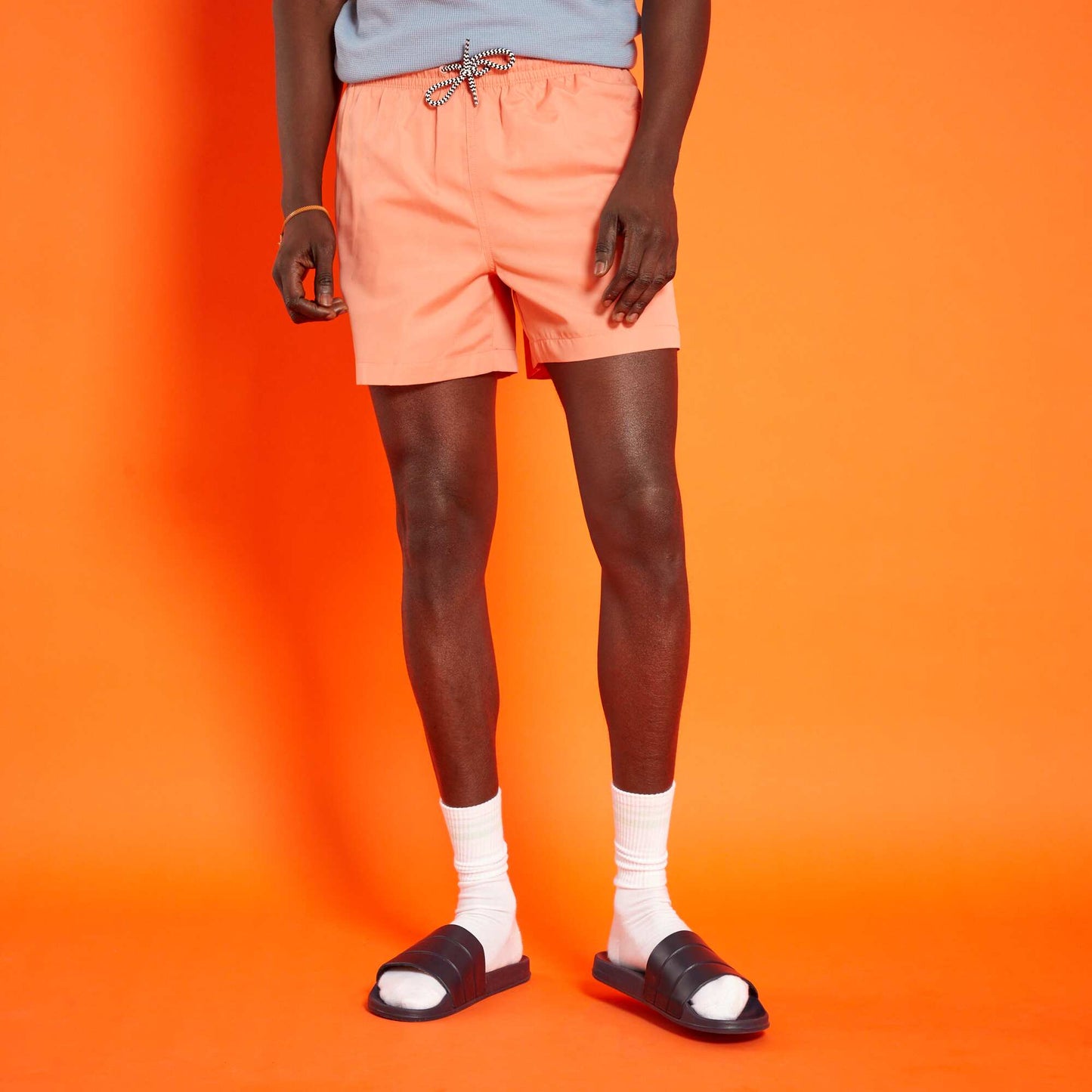 Short de bain uni Orange