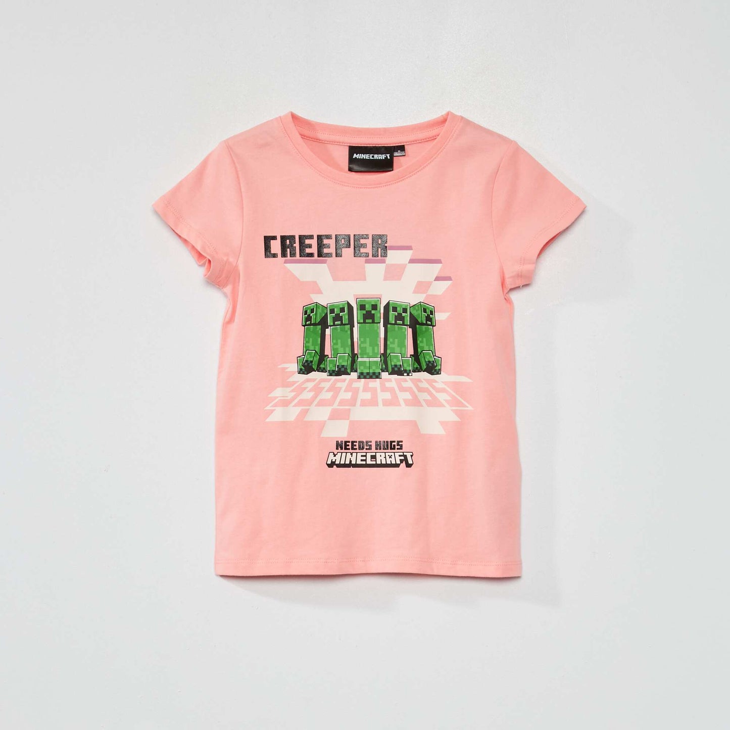 T-shirt 'Minecraft' manches courtes Rose