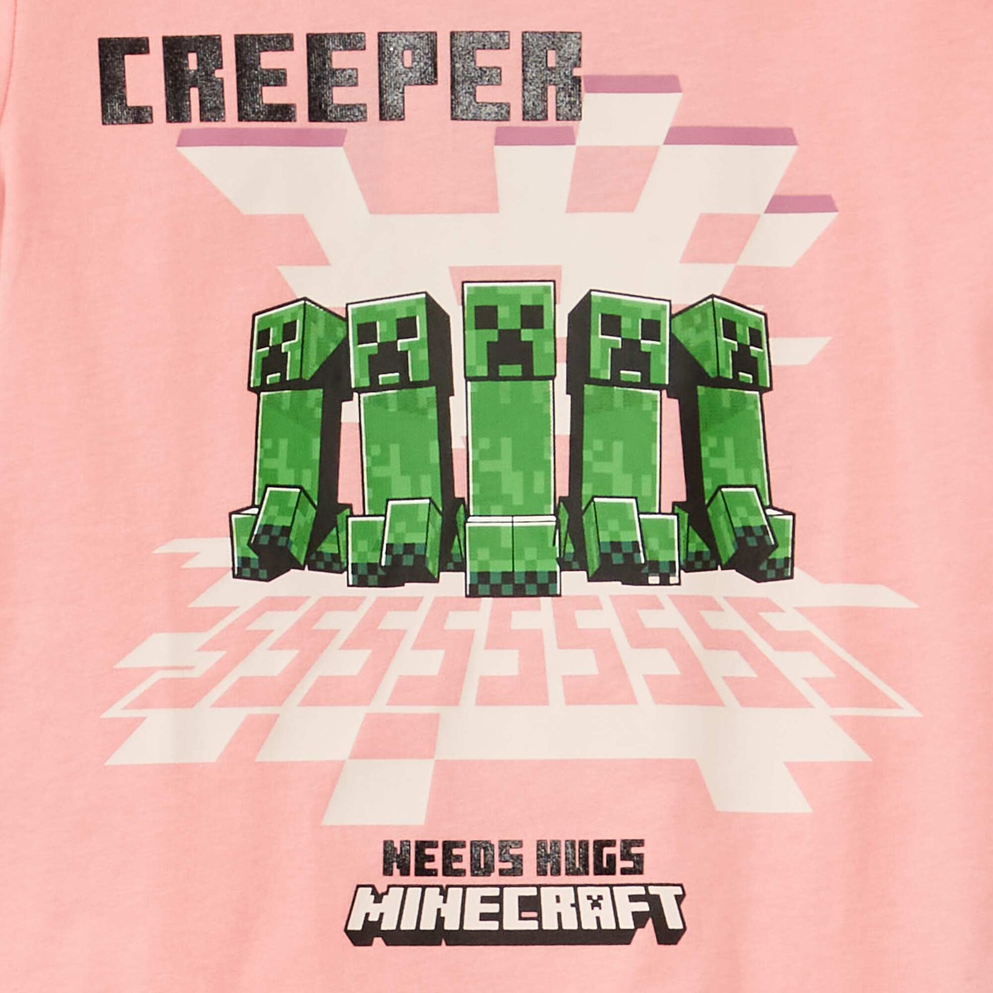 T-shirt 'Minecraft' manches courtes Rose