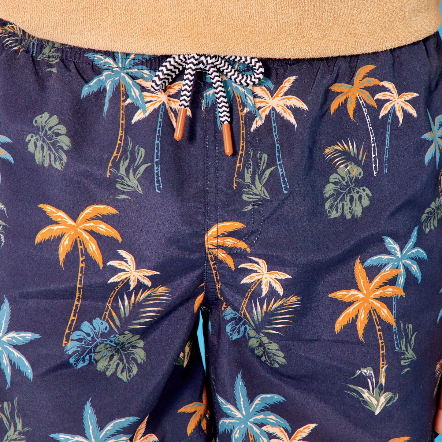 Short de bain Bleu marine 'palmiers'