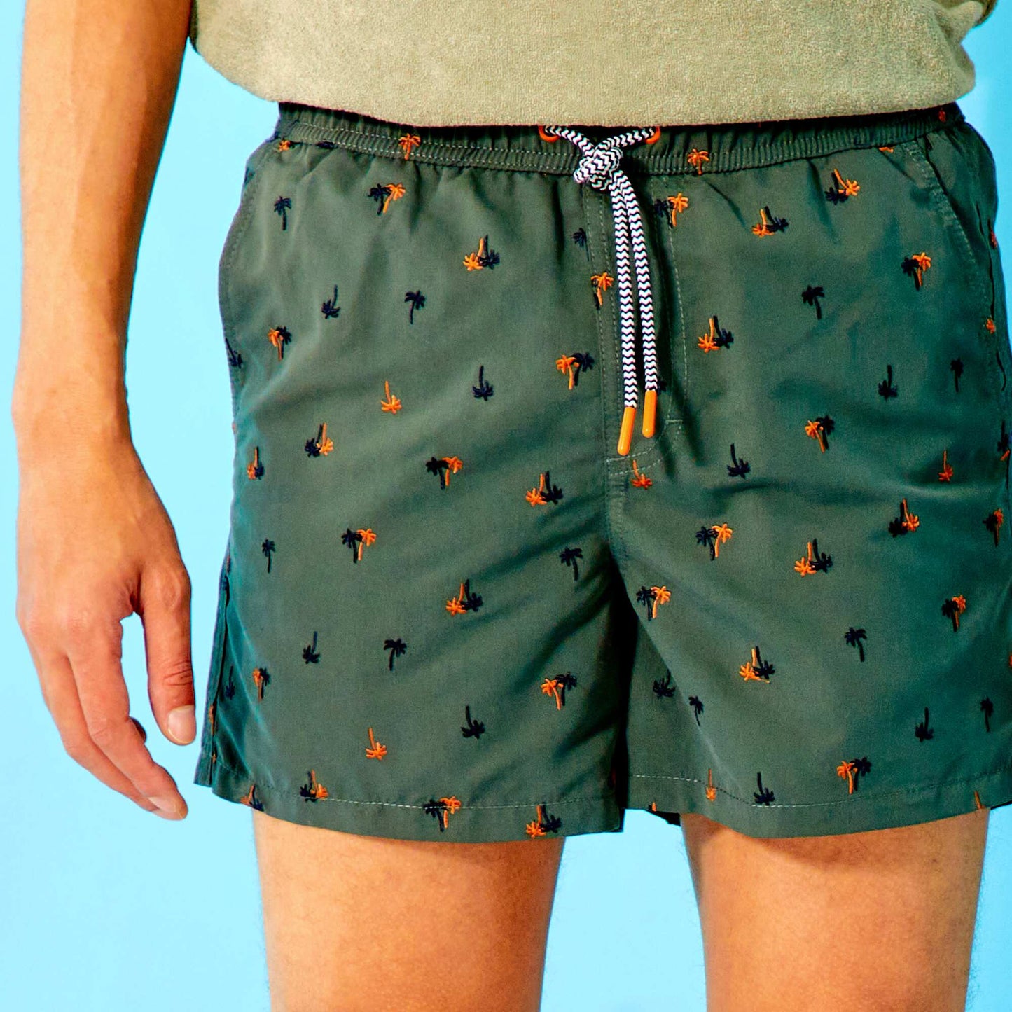 Short de bain brodé Vert