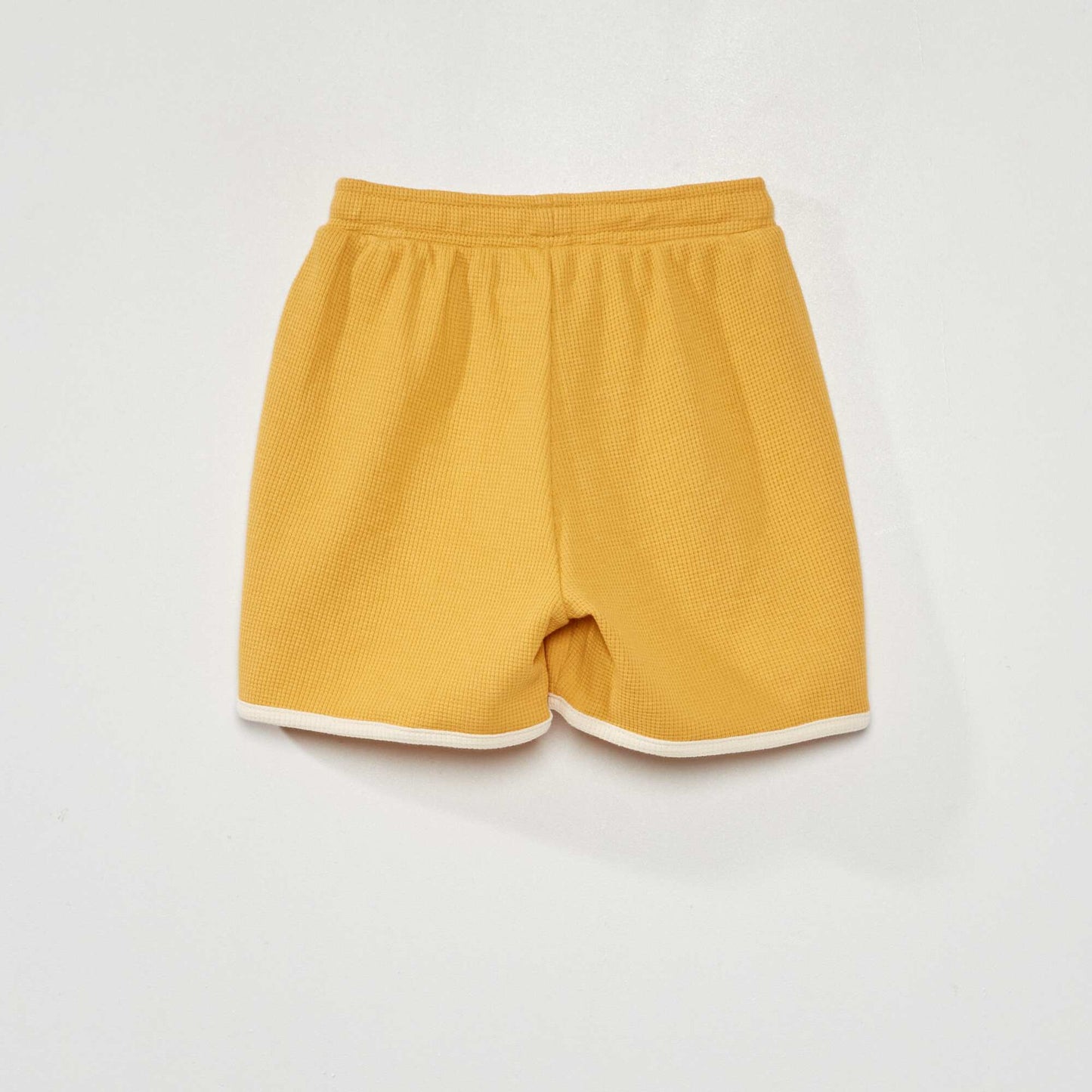 Short en maille gaufrée Jaune