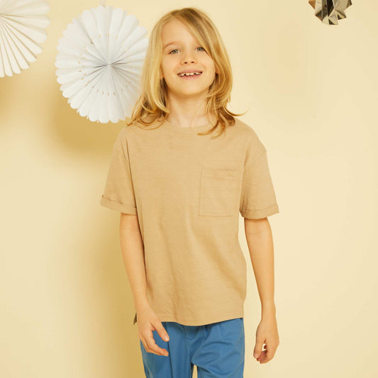 T-shirt en maille fantaisie Beige