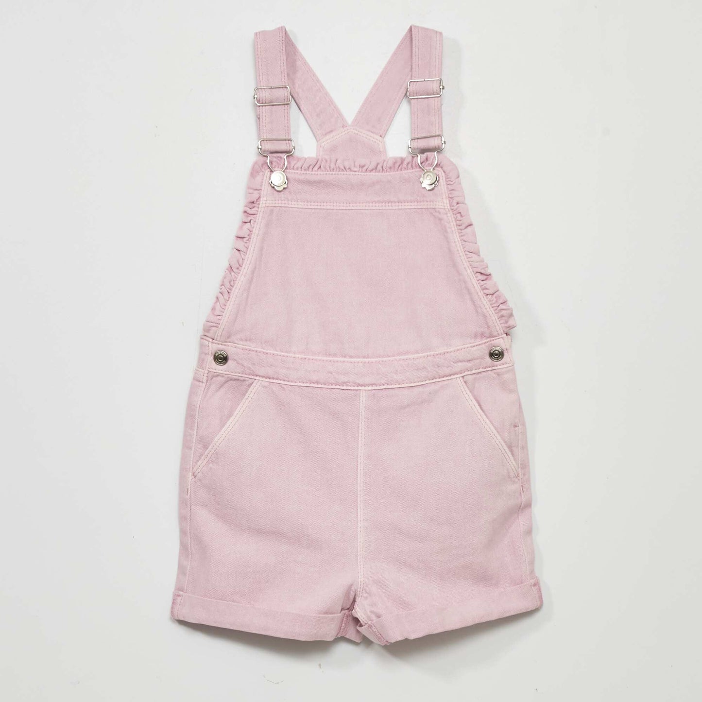 Salopette short en jean Mauve