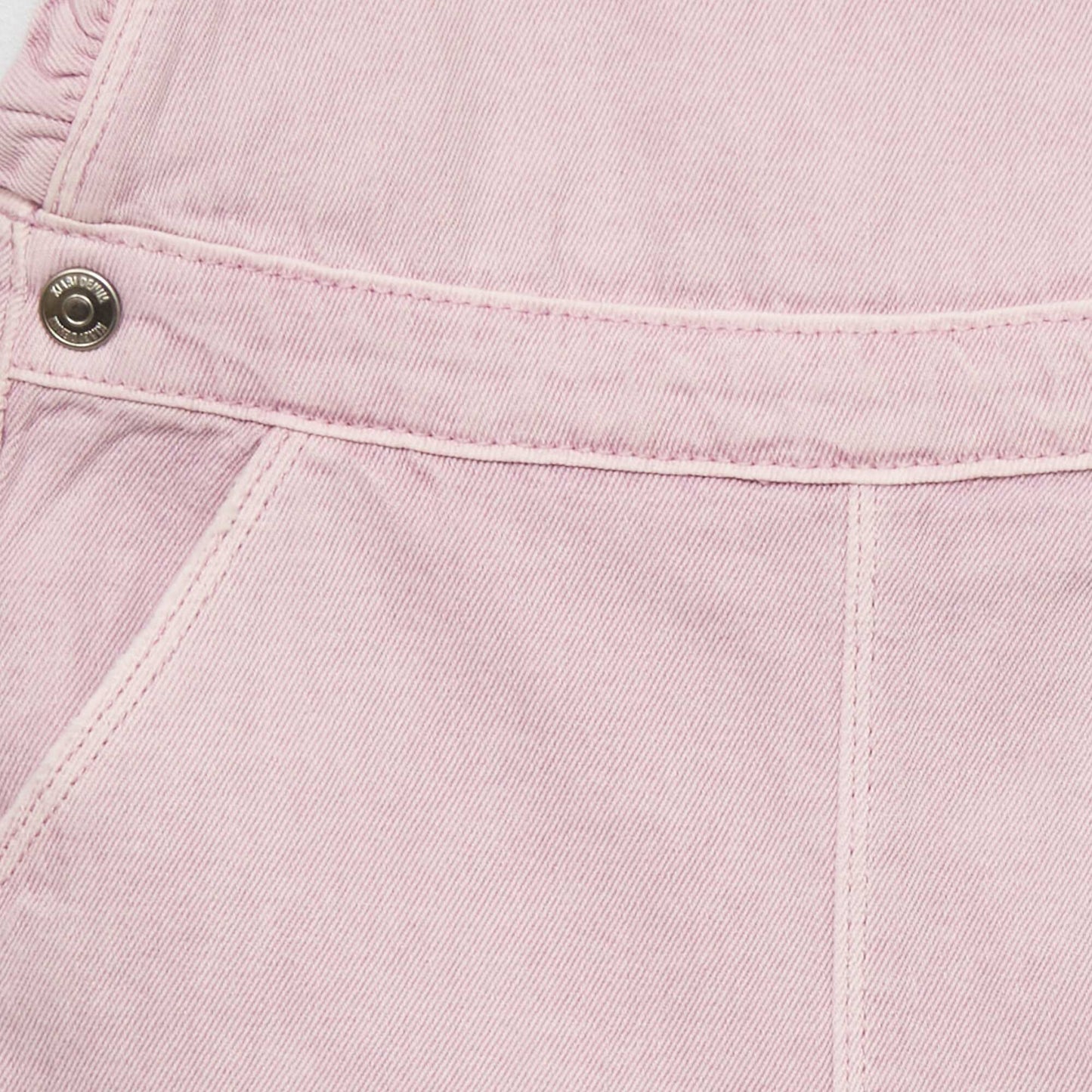 Salopette short en jean Mauve