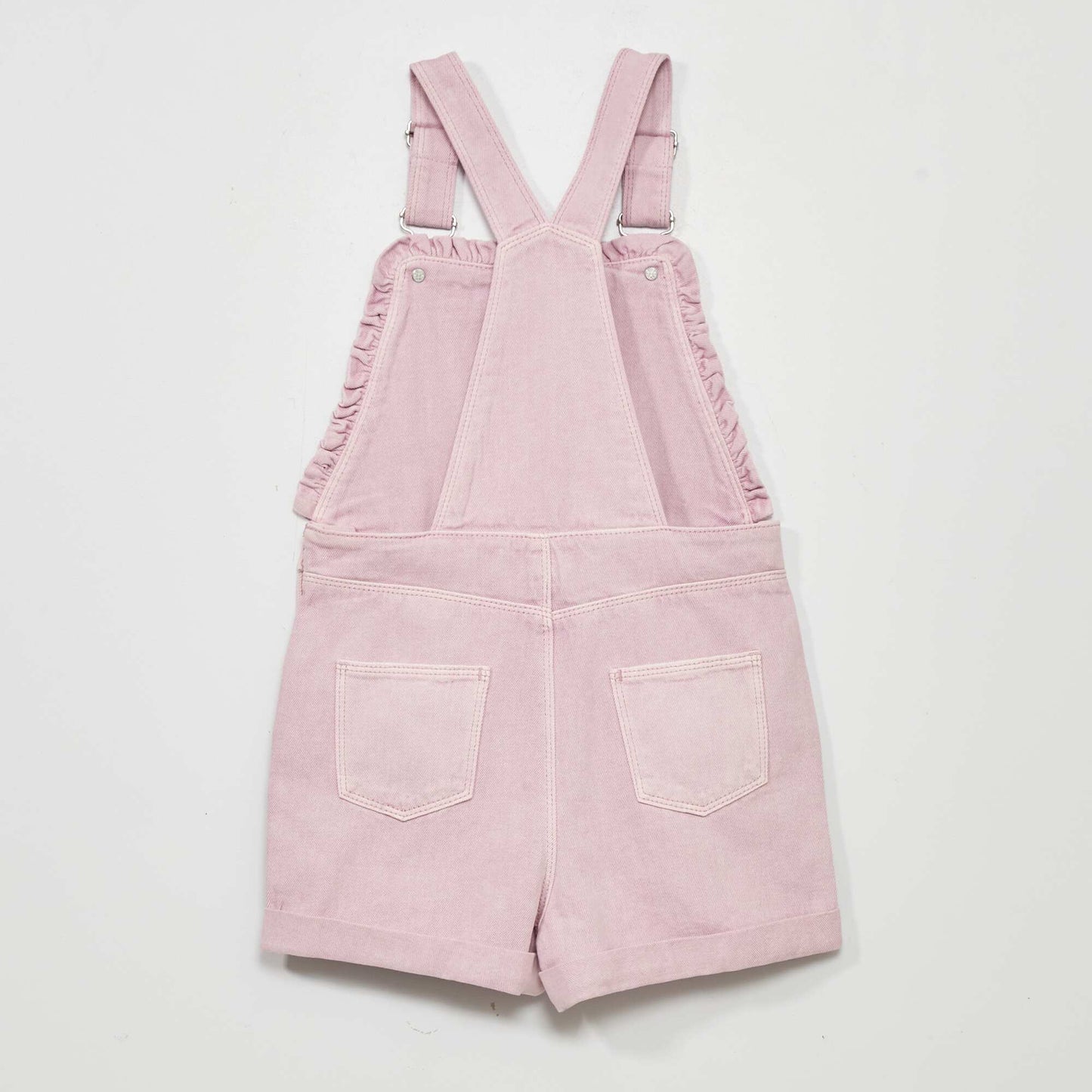 Salopette short en jean Mauve