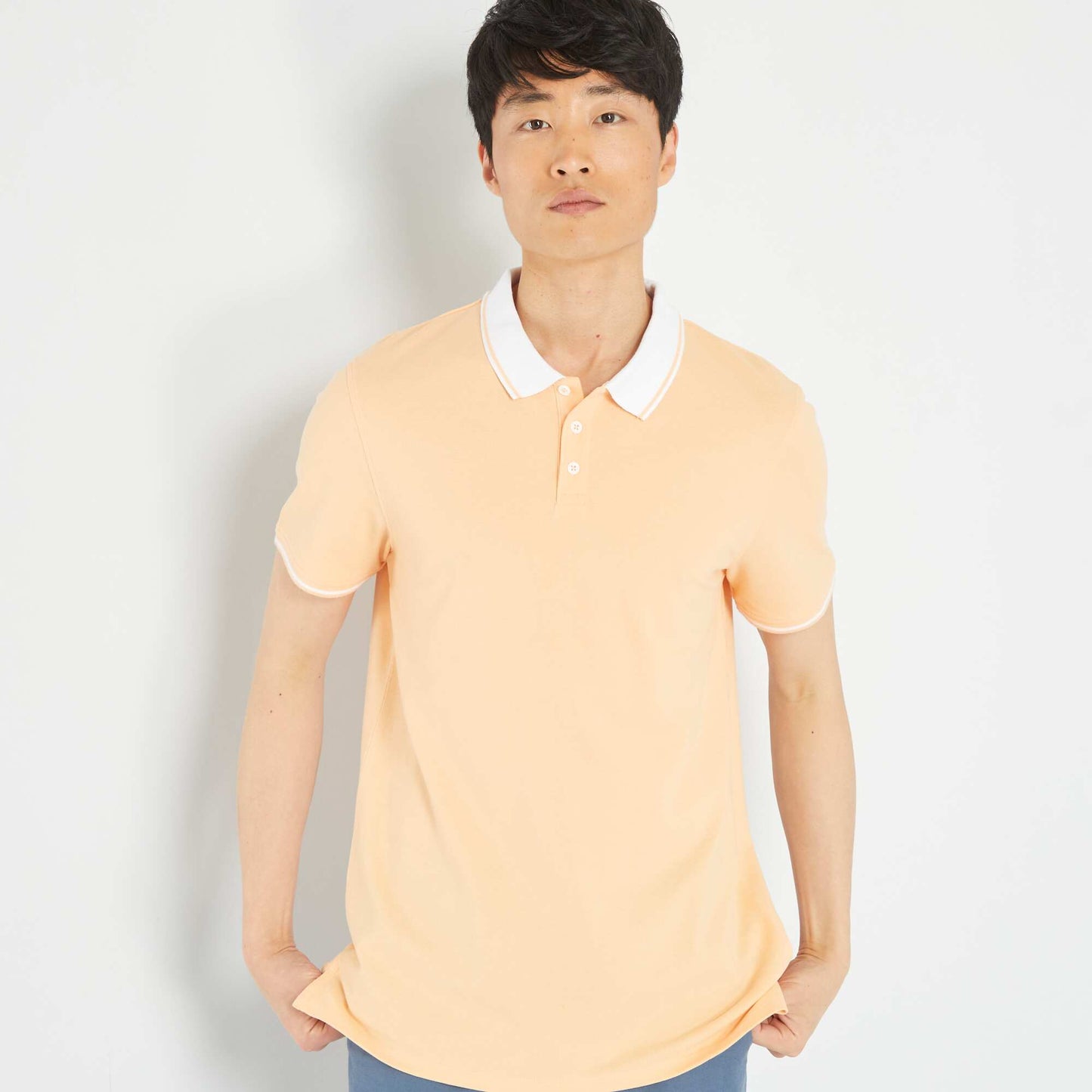 Polo en piqué de coton Orange