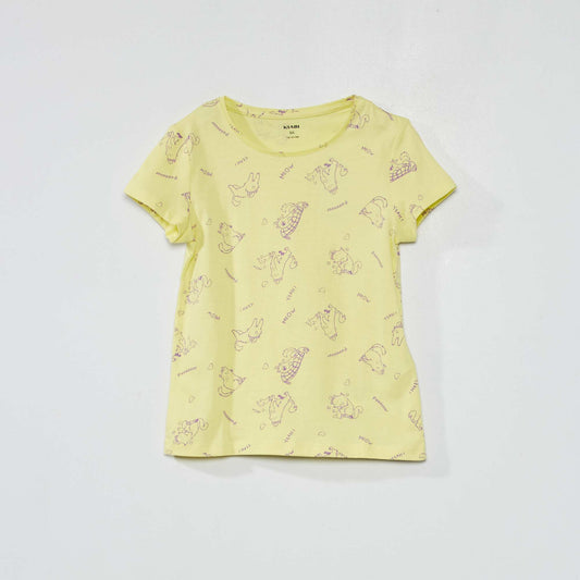 T-shirt à motif manches courtes Jaune