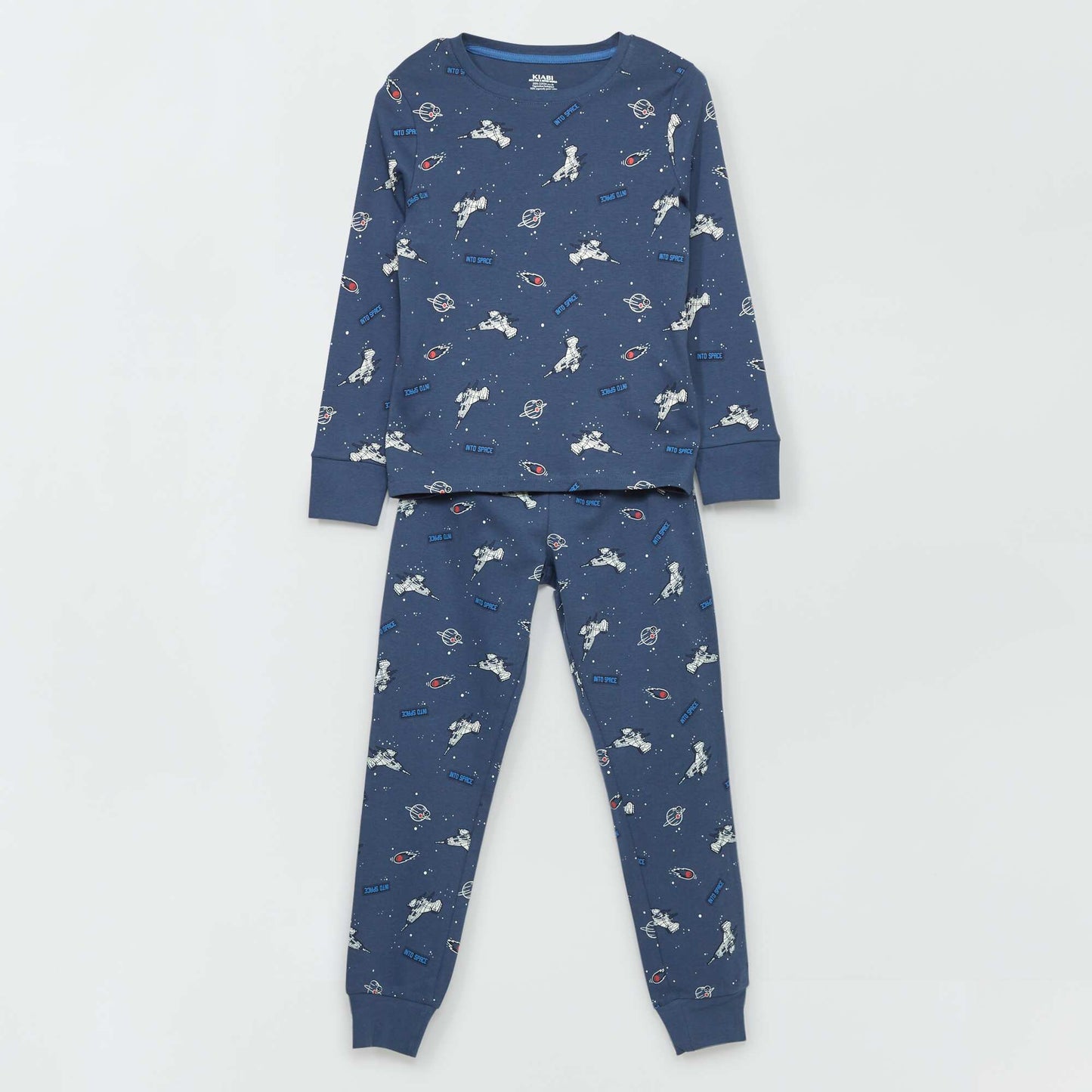 Pyjama long imprimé all over Bleu