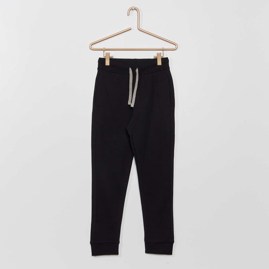 Pantalon de jogging en coton uni - Mixte noir