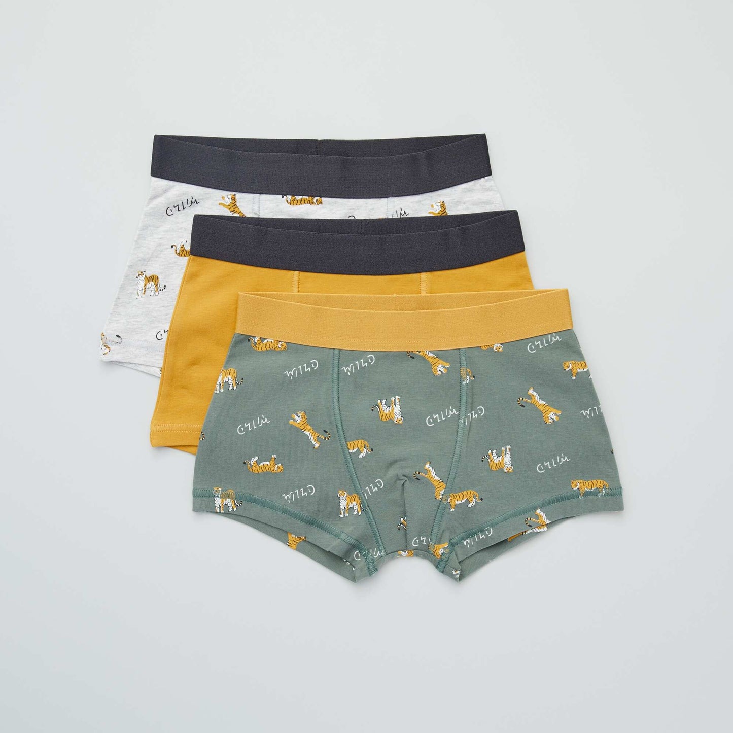 Lot de 3 boxers Vert/Jaune/Gris