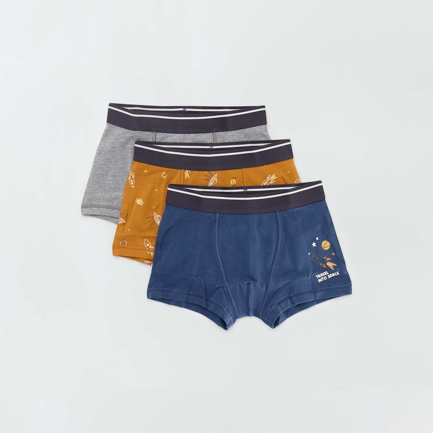 Lot de 3 boxers Jaune/Gris/Bleu