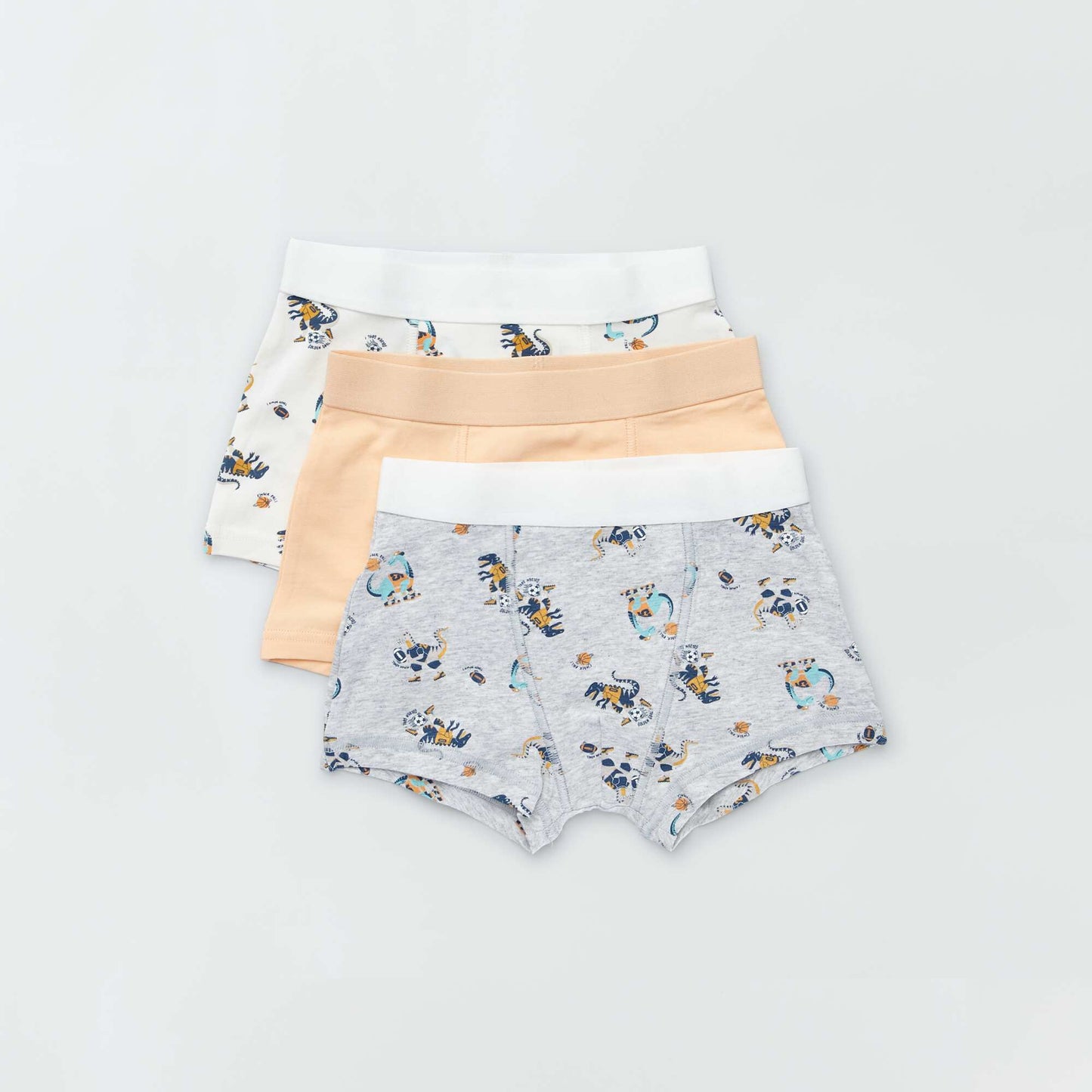 Lot de 3 boxers Blanc/gris/corail