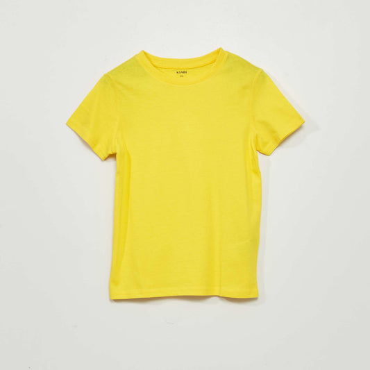 T-shirt uni manches courtes Jaune