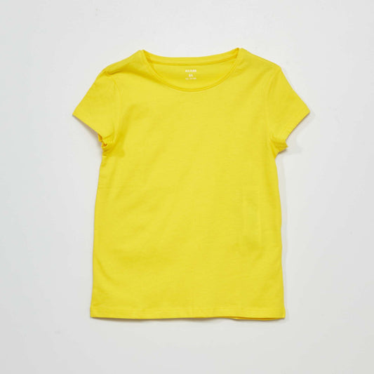 T-shirt en jersey uni jaune