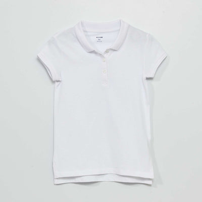 Polo en piqué de coton uni blanc