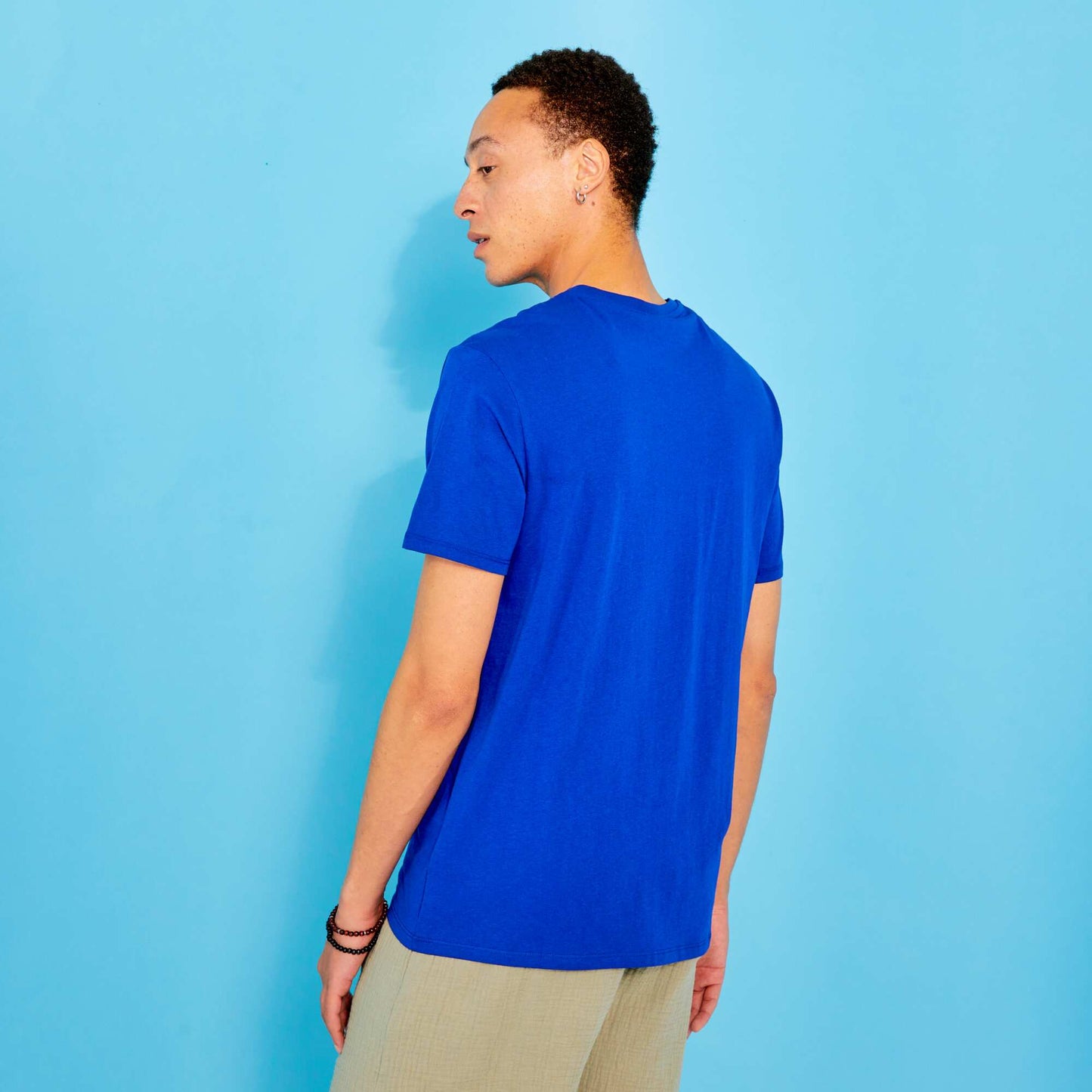 T-shirt en jersey avec imprimé Bleu