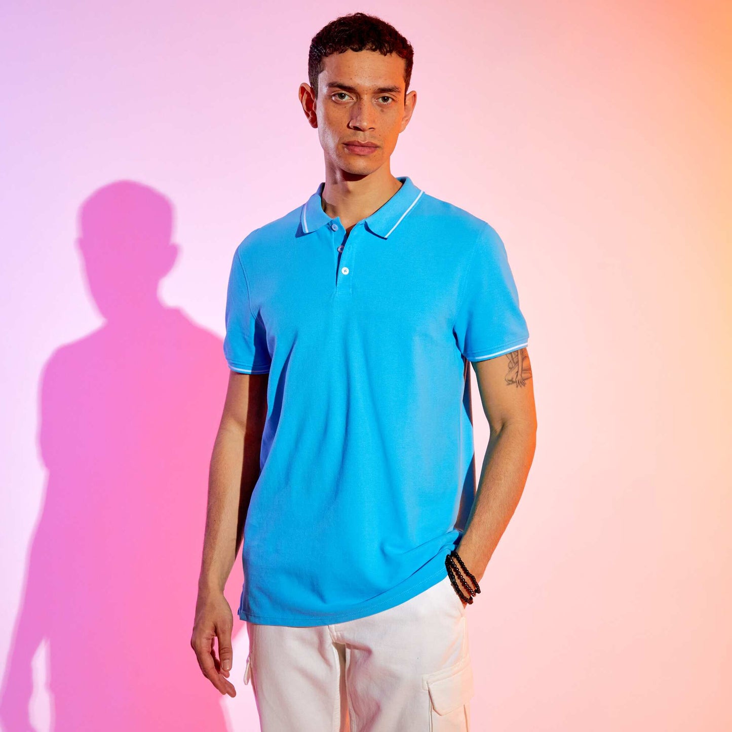 Polo en maille piqué Bleu