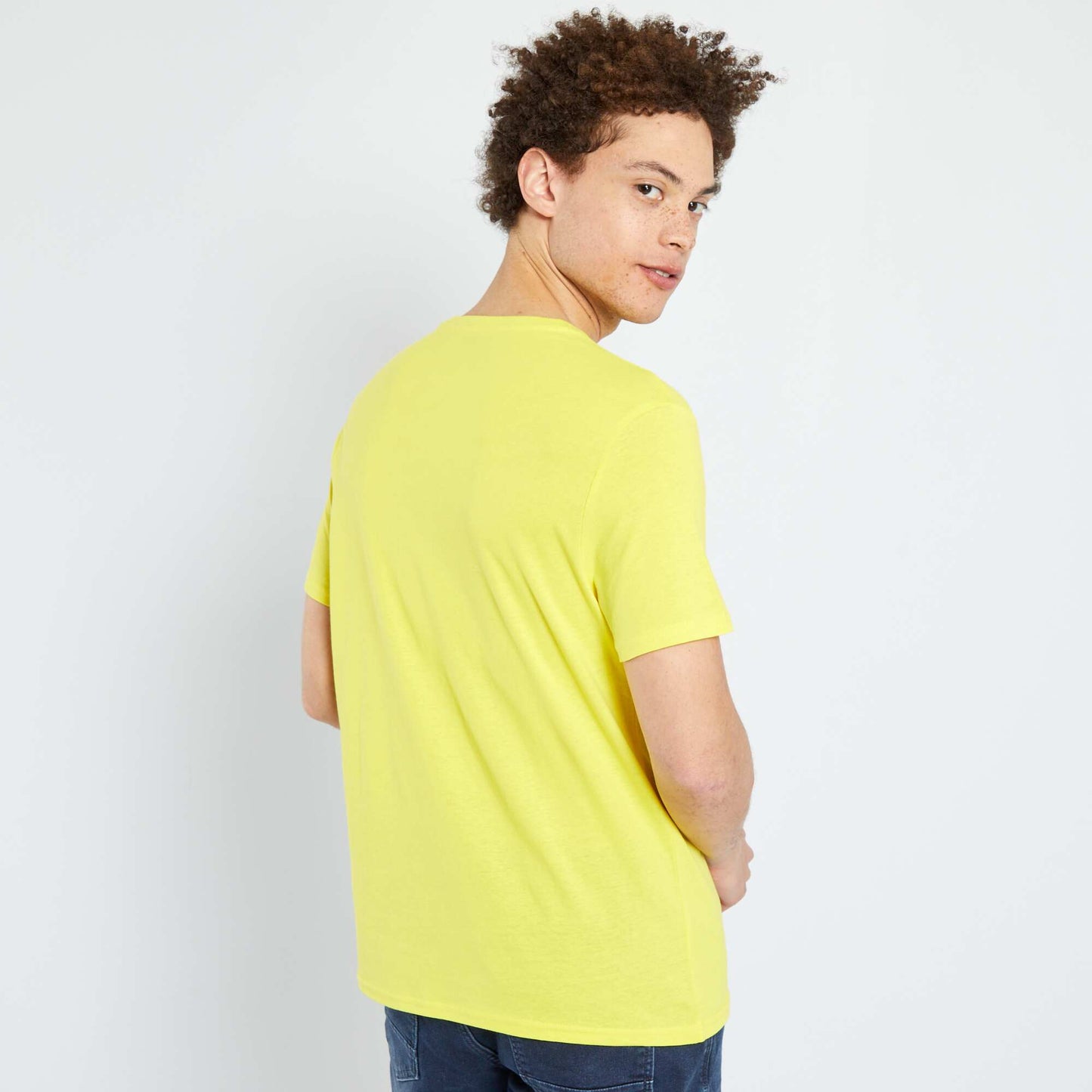 T-shirt en jersey uni jaune